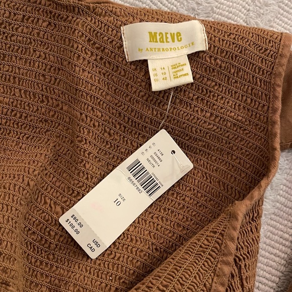 *NWT* Anthropologie Maeve Ruffled Smocked Crop Top - Picture 4 of 10